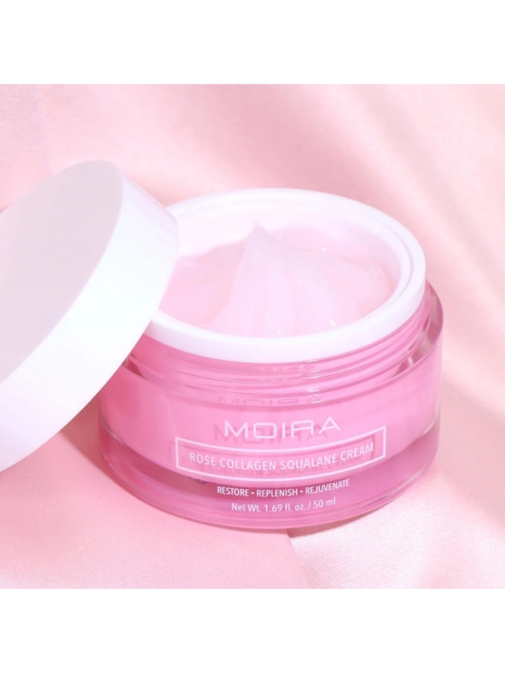 Moi Rose Collagen Squalane Cream - Pink Hydrating Face Moisturizer